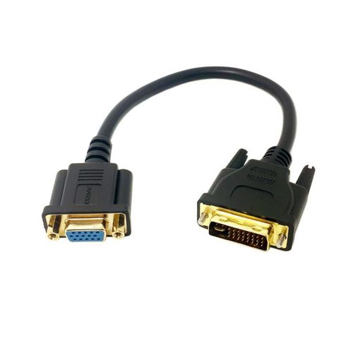Câble DVI I vers VGA DVI 24 + 5 mâle vers VGA femelle, pour TV, PS3, PS4, écran 1080P, 30cm