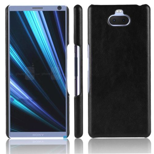 Rétro Étui Pour Sony Xperia 10 Plus Modèle De Litchi Anti Éraflure Housse De Protection Compatibilité Rétro - Noir