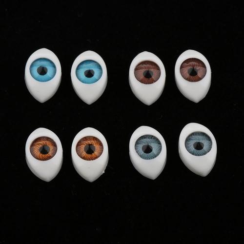 Taille 6mm D'yeux Ovales En Plastique À Dos Plat, Iris Pour Fabrication De Poupées En Porcelaine Ou Renaissance, 5mm/6mm/7mm/8mm/9mm