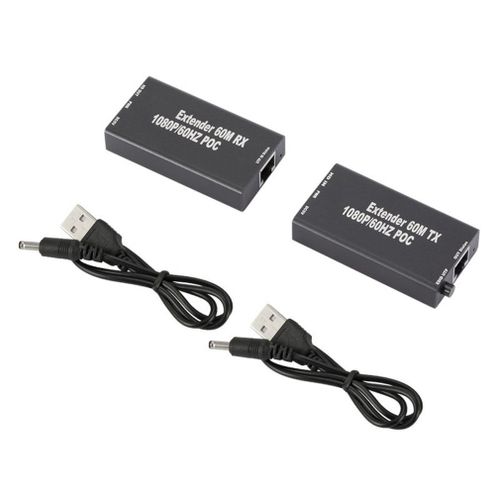 Câble d'extension compatible HDMI de 60M, émetteur et récepteur Ethernet RJ45 cat5e Cat6 pour PC portable DVD