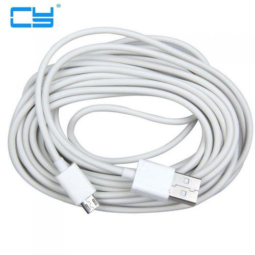 Câble Micro USB blanc Long de 0.2m à 5m, pour recharge et transfert de données, adaptateur pour téléphone Samsung, LG et xiaomi