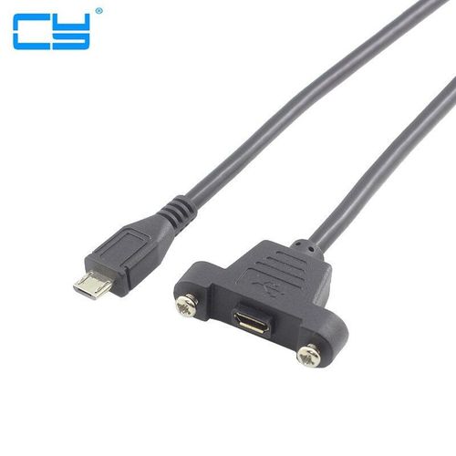 Câble d'extension Micro USB 5 broches mâle à femelle, Type montage sur panneau avec vis 30cm 50cm