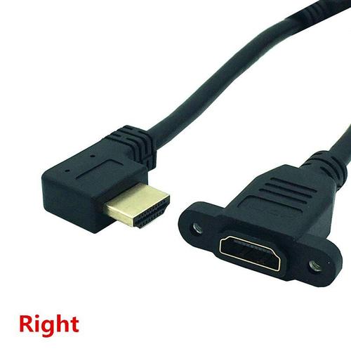 Câble FPV HDMI 2.0 4K x 2k, 15CM, 60Hz, angle droit/gauche/bas, mâle/femelle, avec vis, câble d'extension HD