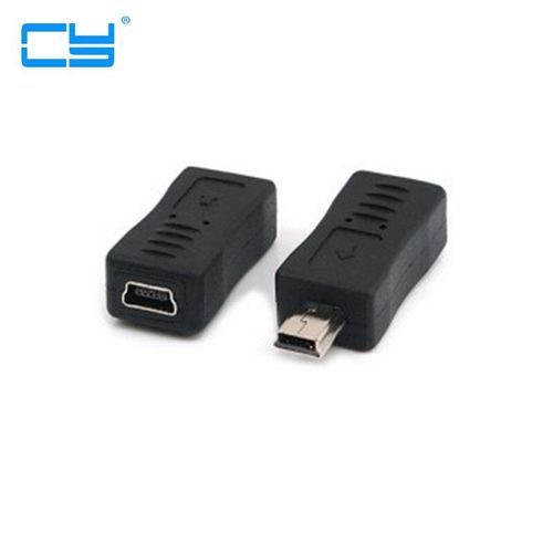 Adaptateur Mini USB 2.0, Extension de connecteur mâle à 5 broches femelle, noir