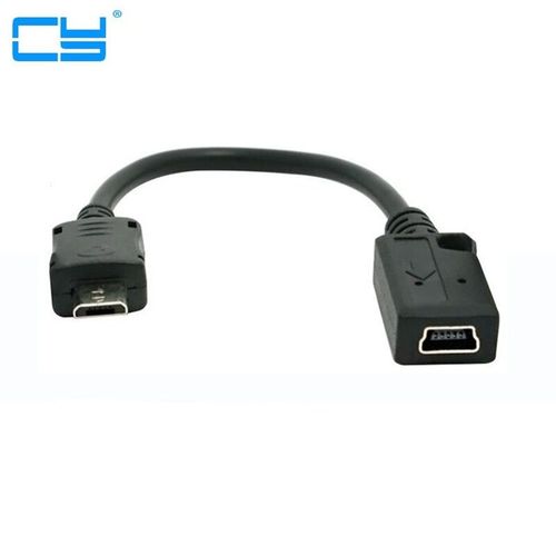 Câble adaptateur Micro USB mâle vers Mini USB femelle pour téléphones MP3 de 0.2M