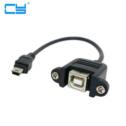 Câble Mini USB 5 broches mâle vers USB B femelle, type de montage sur panneau 30cm 50cm avec vis
