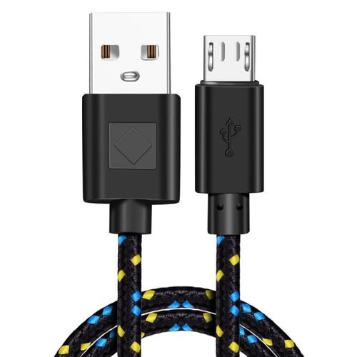 Câble Micro USB de 2m pour recharge rapide, cordon de données tressé pour téléphone portable, compatible avec Huawei P40 Mate 30 Xiaomi Redmi Samsung