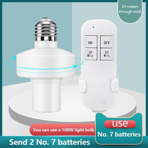 Base d'adaptateur d'ampoule intelligente E27, avec interrupteur à télécommande sans fil Smart Life, douille de lampe, 30m, 1 pièce