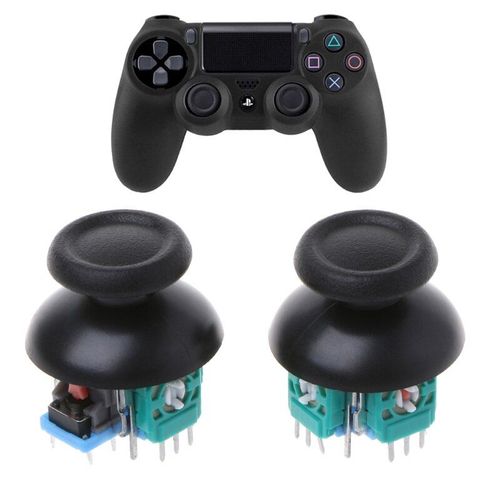 Lot De 2 Pièces De Joystick, Module De Capteur Analogique D'axe, Pour Manette Ps4 Pro Slim, Joystick En Plastique Noir + Métal