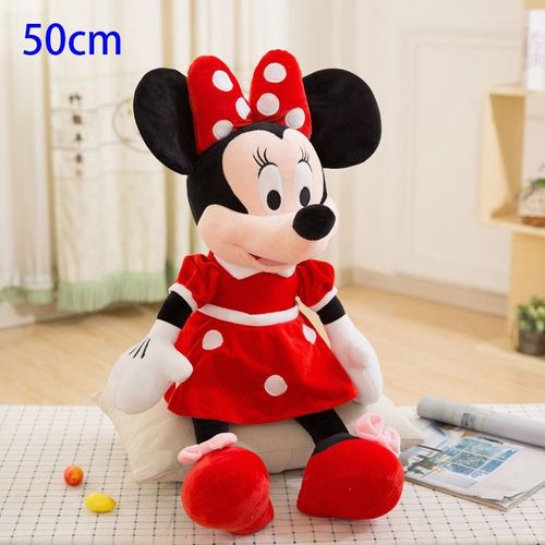 Taille 50cm Rouge Minnie Peluche Mickey Mouse Pour Enfant, Jouet De Dessin Animé, Cadeau D'anniversaire Et De Noël