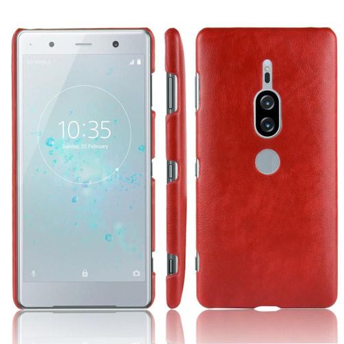 Rétro Étui Pour Sony Xperia Xz2 Premium Modèle De Litchi Anti Éraflure Compatibilité Housse De Protection Rétro - Rouge