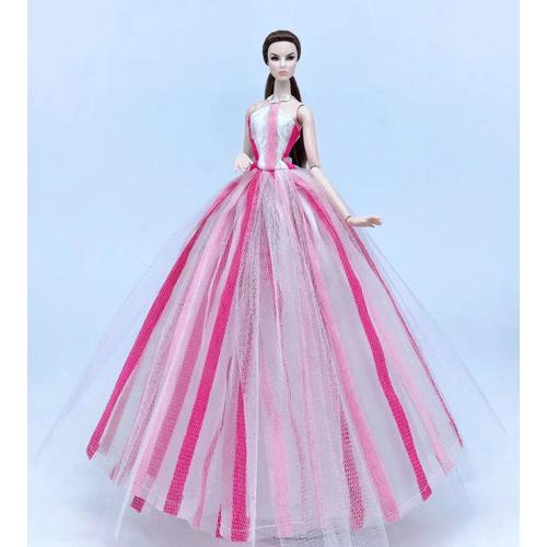 Taille Voir Track18 Robe De Princesse Et De Mariée Avec Traîne Pour Poupée Barbie, Vêtement De Fantaisie, Accessoire De Mariage Luxueux, Jouet Pour Enfant, Idée De Cadeau,