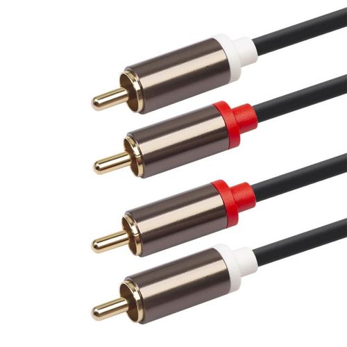 Câble Audio RCA vers 2 RCA mâle vers mâle, plaqué or, 2m 3m 5m, pour Home cinéma, DVD, TV, amplificateur, boîte de son CD