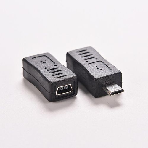 Adaptateur Micro USB mâle vers Mini USB femelle, convertisseur de connecteur pour téléphones portables, 1 pièce, noir, haute qualité