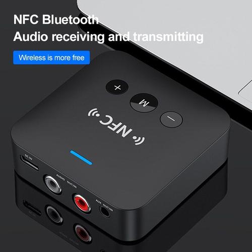 Bluetooth Voiture Récepteur Bluetooth Sans Fil 3.5mm Jack Aux Nfc Vers 2  Rca Audio Adaptateur
