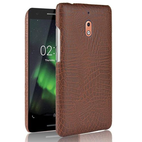 Classique Élégant Étui Pour Nokia 2.1 Mode Classique D'alligator Compatibilité Anti Éraflure Housse De Protection - Le Brun