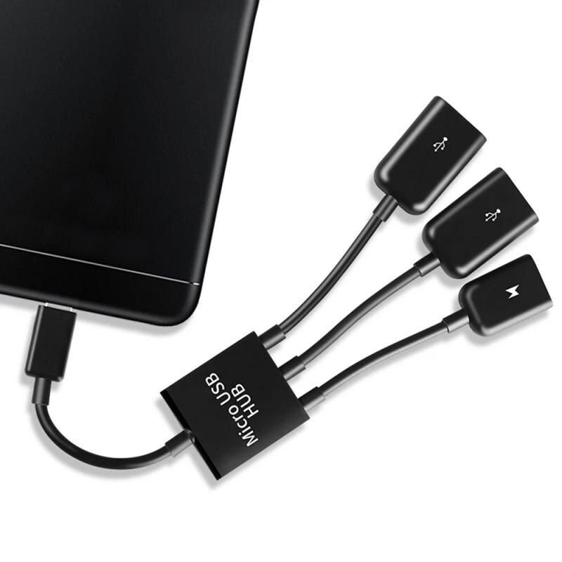Rpartiteur de cble HUB 3 en 1 Micro USB type c vers 2 port...
