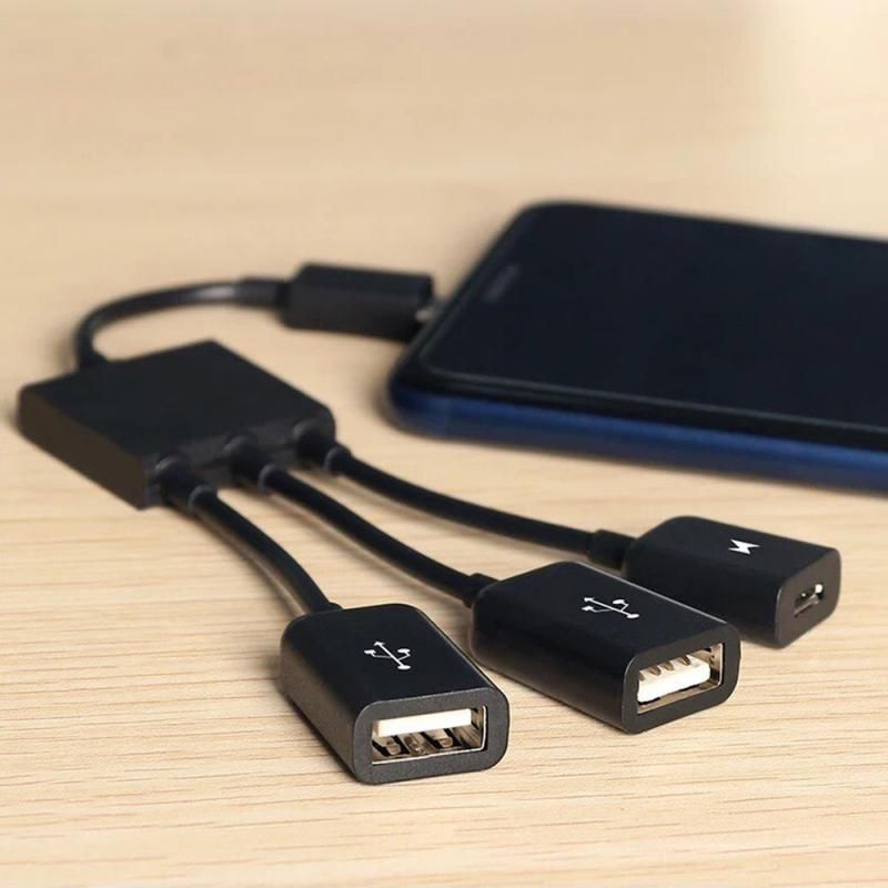 Rpartiteur de cble HUB 3 en 1 Micro USB type c vers 2 port... - 2