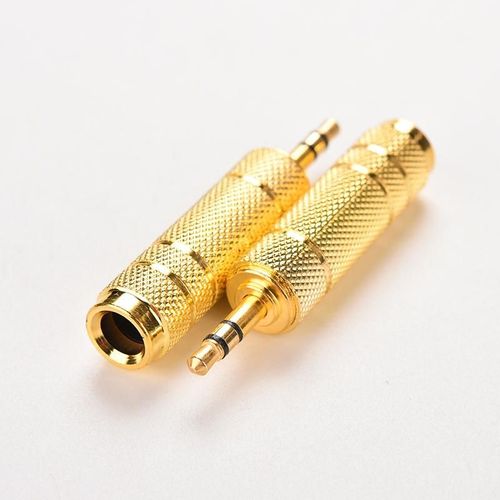 Adaptateur de câble Jack Audio stéréo 3.5mm mâle à Jack femelle 6.35mm, plaqué or, adaptateur de Microphone Audio, 2 pièces