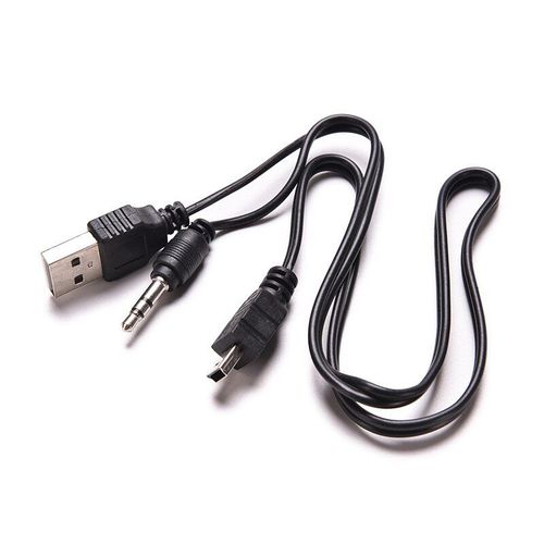 Câble adaptateur Mini USB 2.0 mâle vers mâle, 50cm, 5 broches Standard + prise Jack Audio AUX 3.5mm, pour haut parleur, lecteur Mp3 MP4, 1 pièce