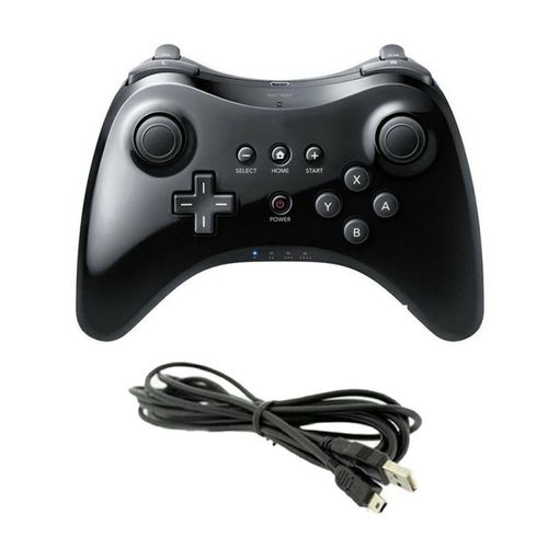 Manette De Jeu Classique Sans Fil Gaming Pro, Blanc/Noir, Contrôleur De Jeu À Distance Pour Nintendo Wii