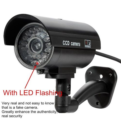 Fausse caméra factice de sécurité CCTV, caméscope étanche avec clignotement rouge LED, moniteur de nuit pour l'extérieur et l'intérieur