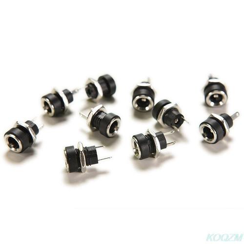 10 Pcs 5.5mm x 2.1mm 3A 12 V DC alimentation prise Jack prise 2 broches femelle montage sur panneau connecteur adaptateur convertisseur avec écrou