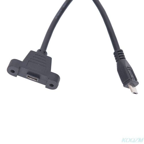 Connecteur Micro USB 2.0 mâle vers Micro USB 2.0 femelle, câble d'extension 30cm 50cm avec vis trou de montage du panneau