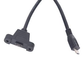 Connecteur Micro USB 2.0 mâle vers Micro USB 2.0 femelle, câble d'extension 30cm 50cm avec vis trou de montage du panneau