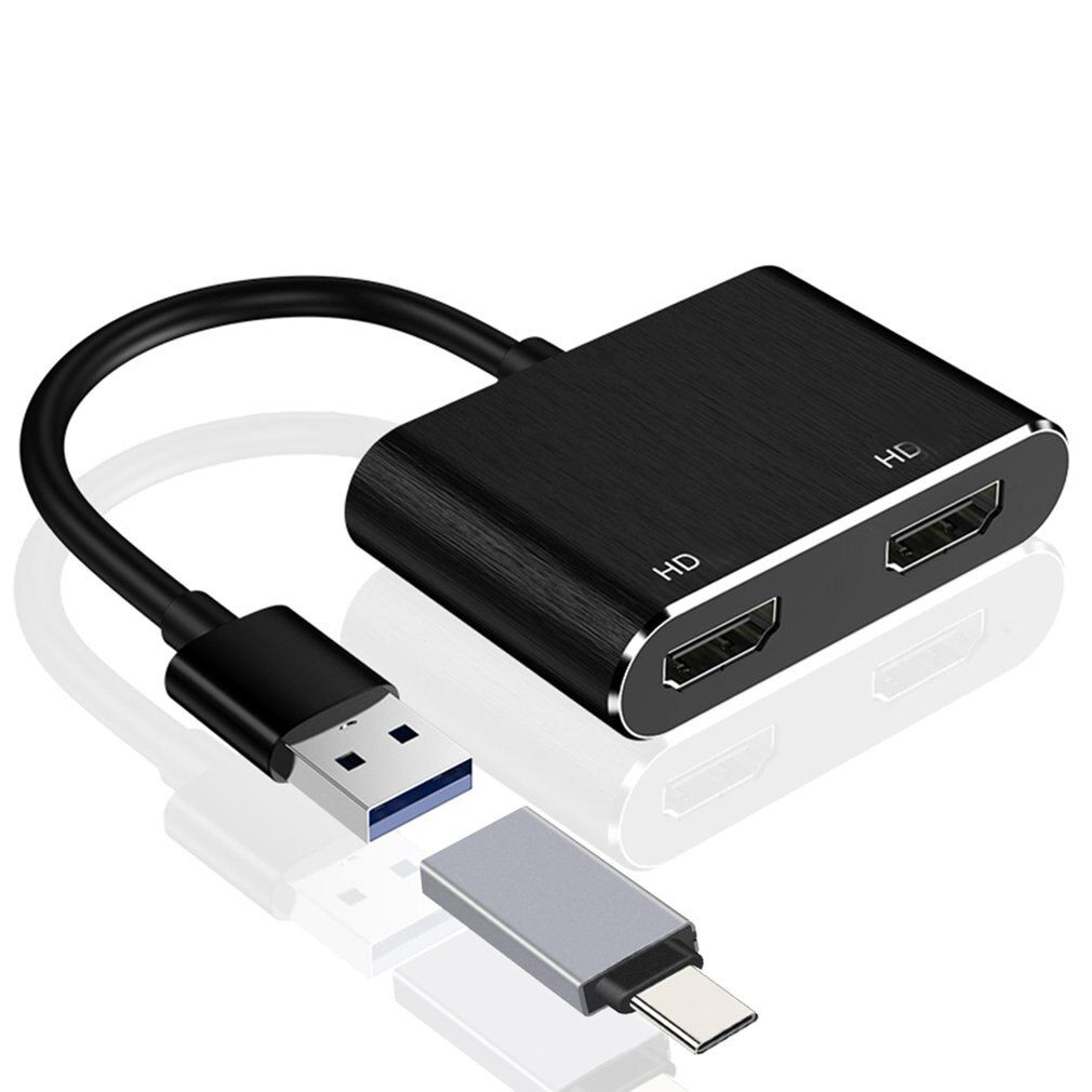 Adaptateur USB 3.0 vers double HDMI pour Triple affichage, c...