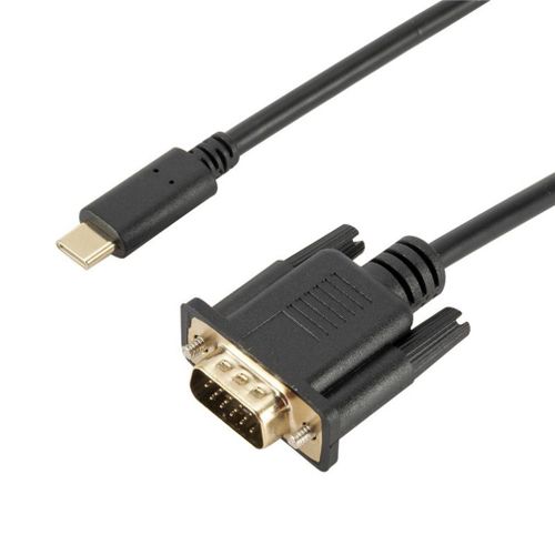 Câble USB type c vers VGA 1080P, convertisseur pour ordinateur portable, UHD, projecteur vidéo externe, 1.8m