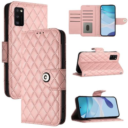Étui Pour Samsung Galaxy A41 Portefeuille Couverture Titulaire De La Carte Bande De Poignet Protection Élégante Antichoc - Couleur Orange