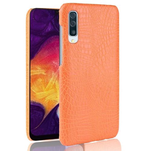 Classique Élégant Étui Pour Samsung Galaxy A70 Housse De Protection Mode Classique D'alligator Compatibilité Anti Éraflure - Couleur Orange