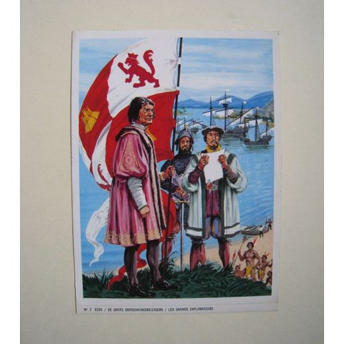 Esso "Les Grands Explorateurs / De Grote Ontdekkingsreizigers" N° 2 Chromo Vignette Autocollant