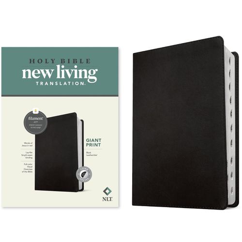 Nlt Giant Print Bible, Filament Enabled (Leatherlike, Black, Indexed, Red Letter)