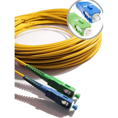 Elfcam - Câble à Fibre Optique jarretière Optique Compatible SC/APC à SC/UPC Compatible Free Box 10M