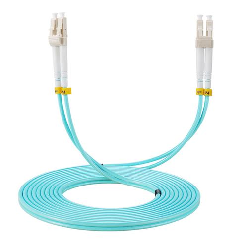 Elfcam - Cable a Fibre Optique LC/UPC a LC/UPC, OM3 Multimode Duplex Jarretiere Fibre Optique 50/125um LSZH 0,5M