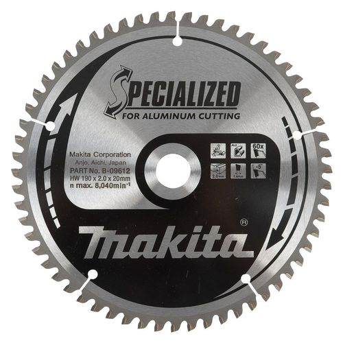 Makita B-09612 Specialized - Lame de scie circulaire - 190 x 20 x 60D - Aluminium / Trespa / Plastique