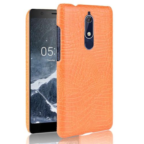 Classique Élégant Étui Pour Nokia 5.1 Compatibilité Anti Éraflure Mode Classique D'alligator Housse De Protection - Couleur Orange