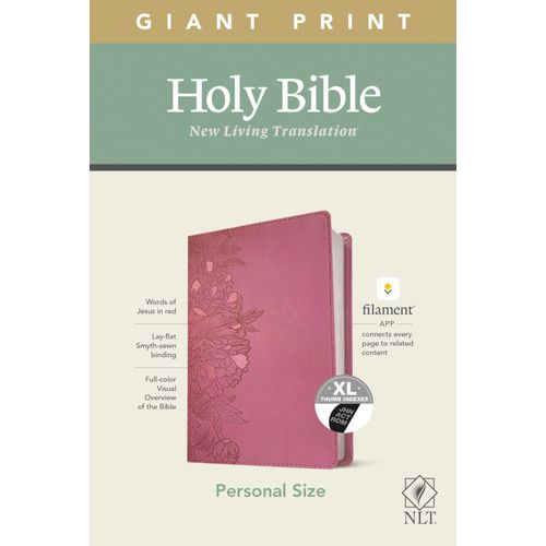 Nlt Personal Size Giant Print Bible, Filament Enabled Edition (Red Letter, Leatherlike, Peony Pink, Indexed)