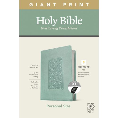 Nlt Personal Size Giant Print Bible, Filament Enabled Edition (Red Letter, Leatherlike, Floral Frame Teal, Indexed)
