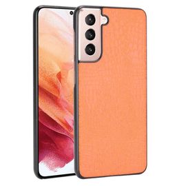 Classique Élégant Étui Pour Samsung Galaxy S21 Mode Classique D'alligator Compatibilité Housse De Protection Anti Éraflure - Couleur Orange