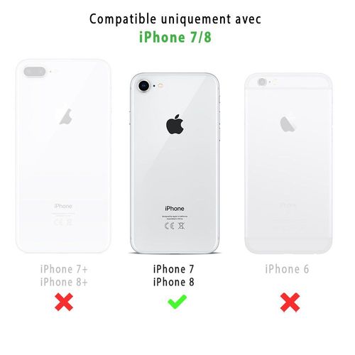 Coque Iphone 7/8/ Iphone Se 2020/ 2022 Coque Soft Touch Glossy Coeurs Noirs Design Evetane