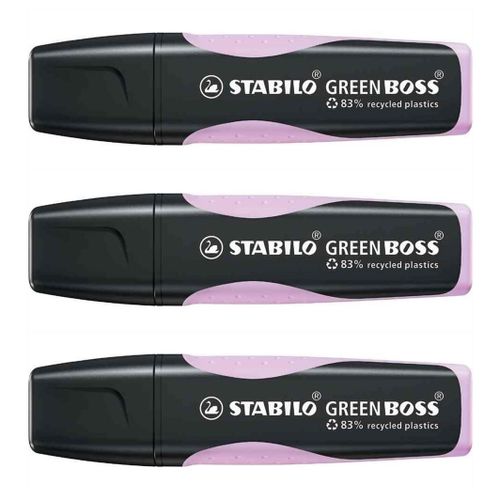 Stabilo Lot De 3 Surligneurs Green Boss Pastel, Lilas
