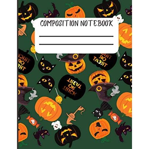 Composition Notebook: Halloween Notebook Cat Lover Kids