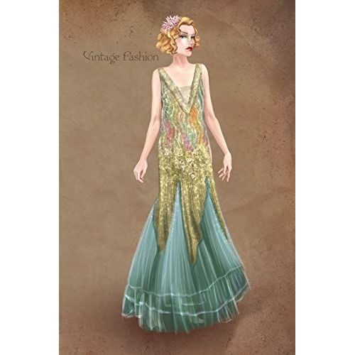 Vintage Fashion: Writing Notebook, Diary, 1920 Flapper Fashion Illustration, Roaring Twenties Journal With Lined Pages