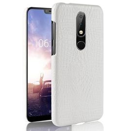 Classique Élégant Étui Pour Nokia 6.1 Plus /Nokia X6 Compatibilité Anti Éraflure Mode Classique D'alligator Housse De Protection - Blanc