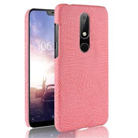 Classique Élégant Étui Pour Nokia 6.1 Plus /Nokia X6 Compatibilité Anti Éraflure Mode Classique D'alligator Housse De Protection - Couleur Rose