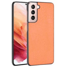 Classique Élégant Étui Pour Samsung Galaxy S21 Plus Anti Éraflure Compatibilité Mode Classique D'alligator Housse De Protection - Couleur Orange