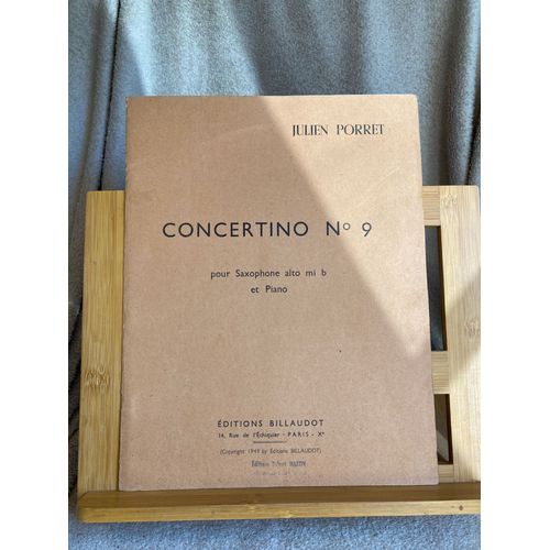 Julien Porret Concertino N°9 Pour Saxophone Alto Piano Partition Éd. Billaudot